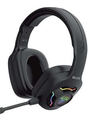 Наушники bluetooth walker big wbt-79 rgb, ігрові з мікрофоном black