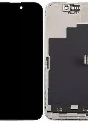Дисплей apple iphone 15 pro max с сенсором и рамкой, черный (oled)