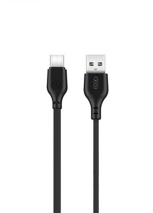 Дата-кабель usb xo nb103 2.1a quick charge type-c 1m black