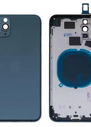 Корпус для iphone 11 pro max, зеленый, с держателем sim-карты, с боковыми кнопками, matte midnight green