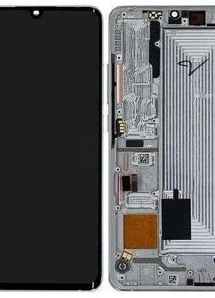 Дисплей для xiaomi mi note 10, mi note 10 pro, mi note 10 lite, cc9 pro с сенсором и рамкой, белый (oled)