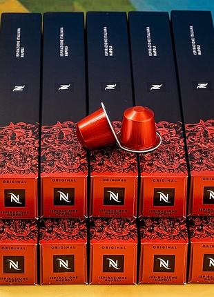 Набор 10 тубов кофе в капсулах napoli (насыщенный, с нотами темного шоколада) nespresso,швейцария (100 капсул)