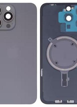 Задня кришка apple iphone 15 pro max, зі склом камери, natural titanium