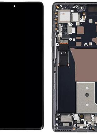 Дисплей motorola xt2301 moto edge 40 pro с сенсором и рамкой, black, оригинал