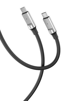 Дата-кабель usb xo nb-q252b pd 60w type-c - type-c м'який силіконовий black
