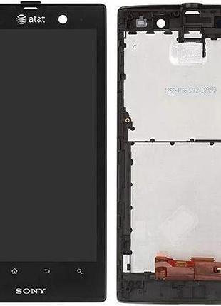 Дисплей sony xperia ion (lt28h, lt28i) с сенсором и рамкой, черный