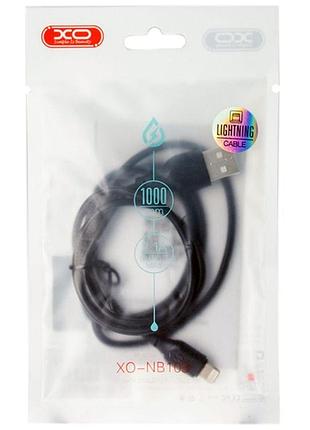 Дата-кабель usb xo nb103 2.1a quick charge lightning 1m black 3