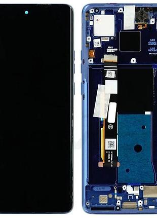 Дисплей motorola xt2303 moto edge 40 с сенсором и рамкой, lunar blue, оригинал
