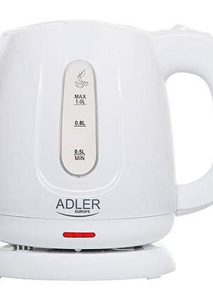 Чайник электрический на 1л с автовыключением на поворотной основе 850 вт adler ad 1373