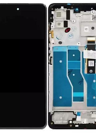 Дисплей motorola xt2221 moto g52, xt2225 moto g82 с сенсором и рамкой, черный, оригинал