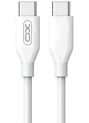 Дата-кабель usb xo nb124 pd 40w type-c to type-c white