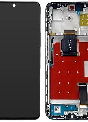 Дисплей для huawei honor 90 lite, honor x8a, із сенсором і рамкою, чорний