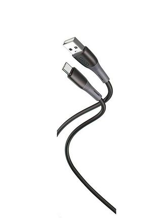 Дата-кабель usb xo nb225 type-c м'який силіконовий black