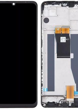 Дисплей zte blade v50 vita із сенсором і рамкою, чорний