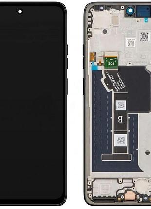 Дисплей motorola xt2529 moto g56 з сенсором та рамкою, black, оригинал
