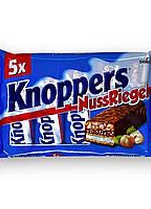 Батончики шоколадные storck с фундуком в молочном шоколаде knoppers nussriegel, 5×40 г