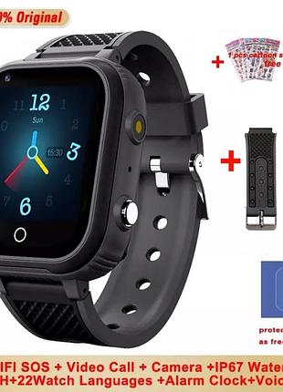 Детские умные смарт часы smart watch kids "greentiger lt21" black с 4g, lbs, gps, wi-fi, видеозвонок, фонарик
