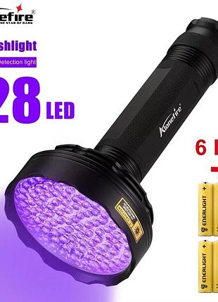 Ультрафиолетовый фонарик alonefire sv128 / 395nm / 23w / 128 диодов / uv led / 6 батареек тип aa