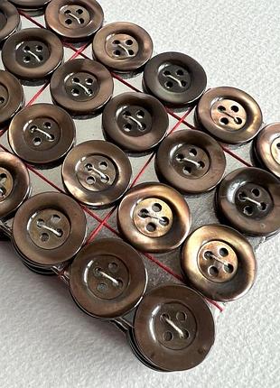 Пуговица 801102 костюмная бортик гляневая 4отв коричневая 17мм ракуш