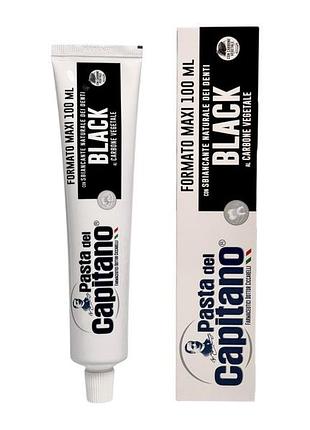 Зубна паста pasta del capitano black з активованим вугіллям для відбілювання, 100 мл