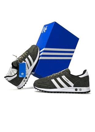 Мужские кроссовки adidas la trainer khaki white