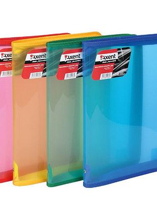 Папка на блискавці а4 "axent" прозора жовта, 1801-25-а, шт