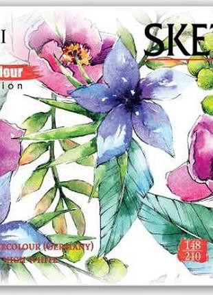 Альбом для акварелі "santi" "flowers"130497 а5, "paper watercolour collection", 20 арк, 200 г/м2, шт
