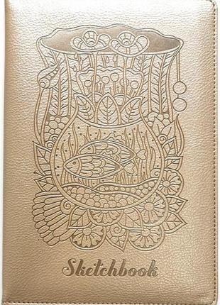 Скетчбук 100г , n9310,кожзам,а5, на резинці 64 аркуші, чисті аркуші, шт