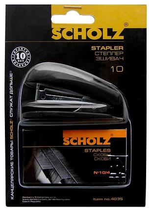 Степлер металевий №10 (8 арк.) "scholz" 20 мм. міні чорний, 4035-09sch, шт