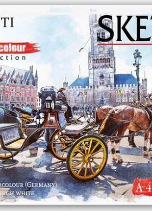 Альбом для акварелі а4/10 арк."santi""paper watercolour collection""city" 200 г/м на спіралі, 130507, шт