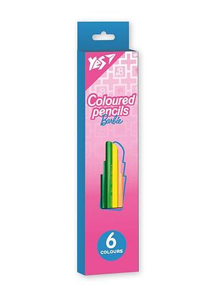 Олівці кольорові 6 кол. "yes" barbie тригранні, 290727, шт