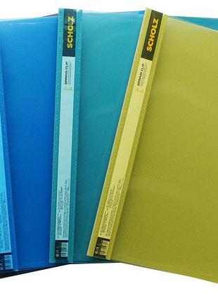 Папка-швидкозшивач пластикова a4 "scholz" 5236-21sch 2см 600мкн пр.верх, паст, кол в асортим, шт