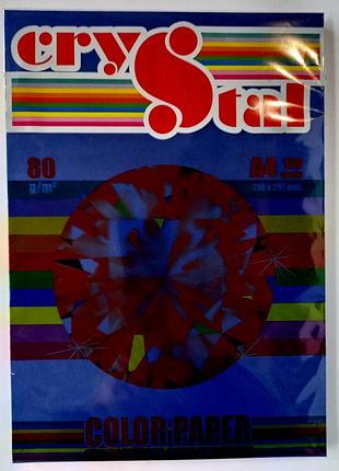 Папір кольоровий "crystal color paper" а4 80 г/м (100 арк.) cobalt 42a (темно-синій), шт