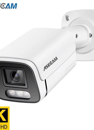 Ip камера 4k 2.8mm poe аудіо металевий корпус відеоспостереженн asecam