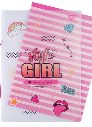 Зошит а4/48 кл. в пластиковій папці з малюнком "style girl pink" yes, шт