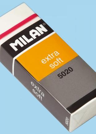 Гумка "milan" cpm5020 прямокутна біла extra soft екстра м'яка інд упак 6,1*2,3*1,2см, шт
