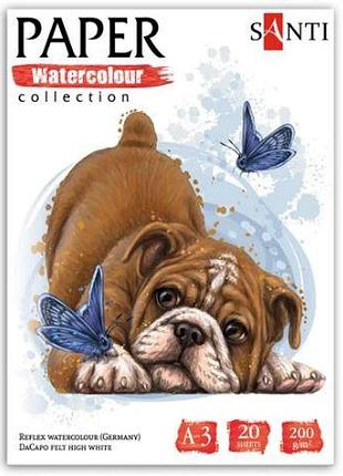 Набір паперу для акварелі "santi" 130519 "animals", а3, "paper watercolor collection", 20 арк, 200 , шт