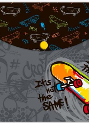 Папка-конверт на кнопці а4 "yes" skate boom пластик, 492014, шт