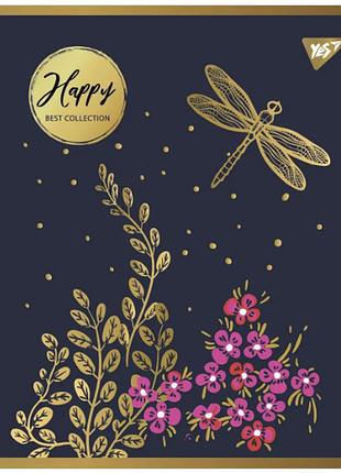 Зошит для записів а5/96 лін. "yes" "happy" мат. вдл+ уф-виб+pantone gold 766909, шт