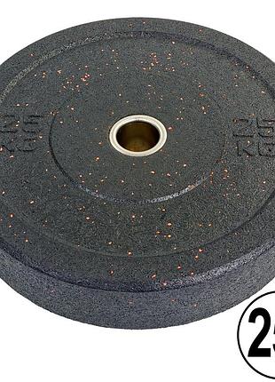 Бамперные диски 25 кг из структурной резины bumper plates raggy record ta-5126-25 51мм черный