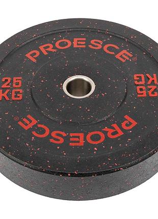 Бамперные диски 25 кг из структурной резины bumper plates record ta-4782-25 51мм черный-красный