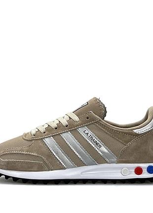 Adidas la trainer dark sand white 9