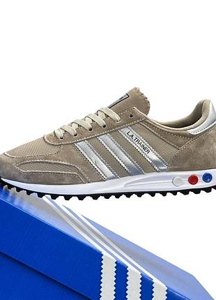 Adidas la trainer dark sand white 10