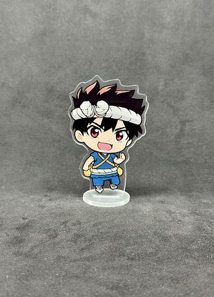 Акриловая коллекционная фигурка chibi доктор стоун» (dr. stone) хром (chrome) 10 см