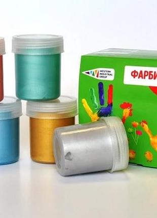 Фарби пальчикові "гамма нововолинськ" "craft&joy" 6 кольорів, 240 мл. перл. 322075/cr, шт