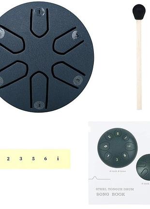 Глюкофон міні ручний язичковий барабан на 6 нот tongue drum navy blue