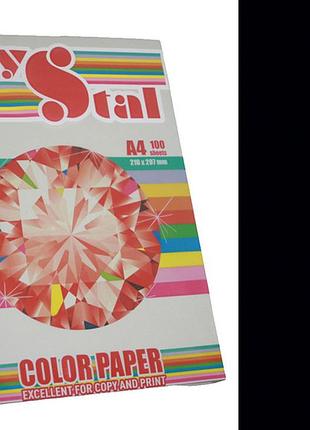 Папір кольоровий "crystal color paper" а4/80 г/м (100арк.) black 401 (чорний) , шт