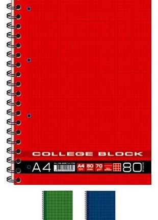 Зошит "графіка" спіраль a4 80арк кв4480-009 "college block-1", шт