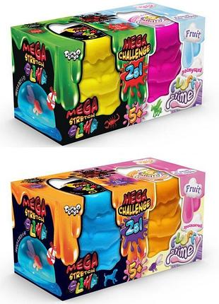В'язка маса "2 в 1 "mega stretch slime" та "fluffy slime" укр (6), шт