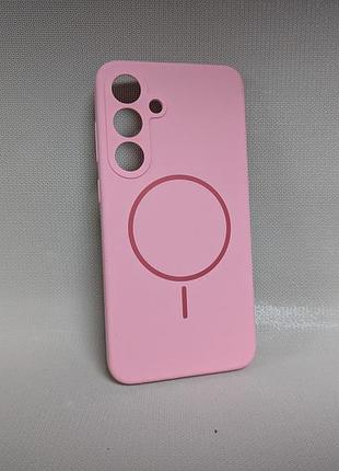Чехол мягкий для samsung galaxy s25 | противоударный | soft touch | magsafe | розовый
